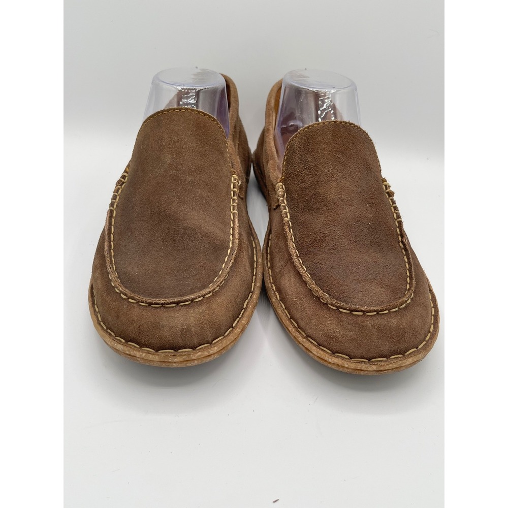 Born Men Brown Suede Loafers Moc Toe‎ Slip On Shoes Size 8.5